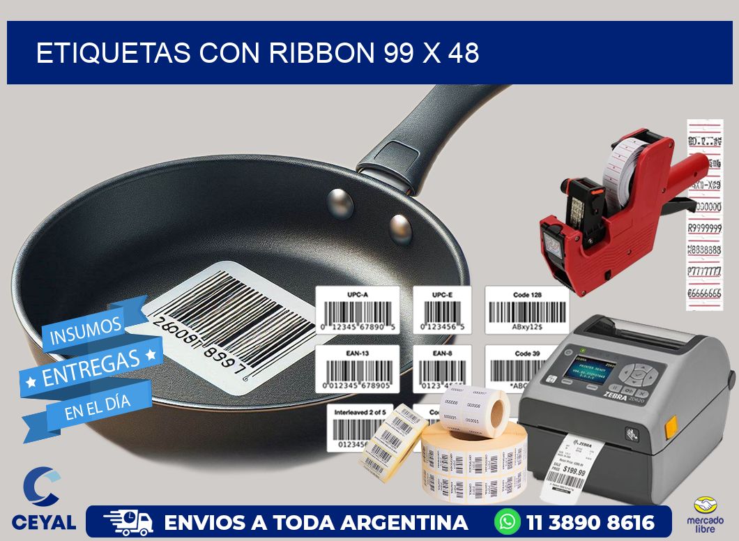 etiquetas con ribbon 99 x 48