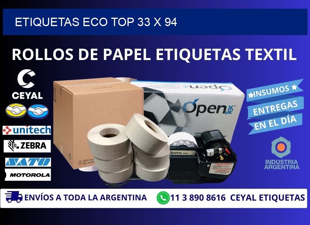 etiquetas eco top 33 x 94