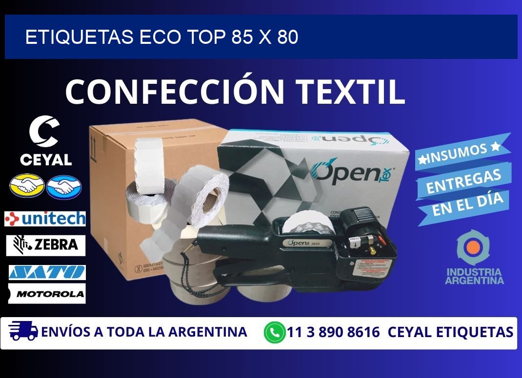 etiquetas eco top 85 x 80