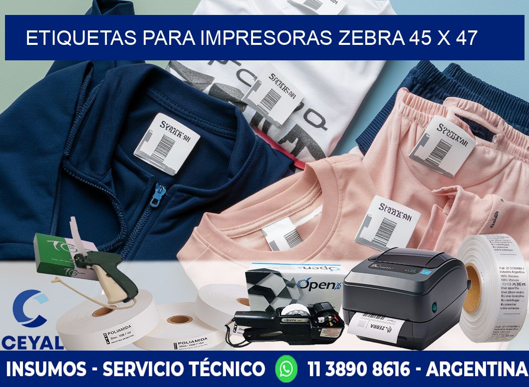 etiquetas para impresoras zebra 45 x 47