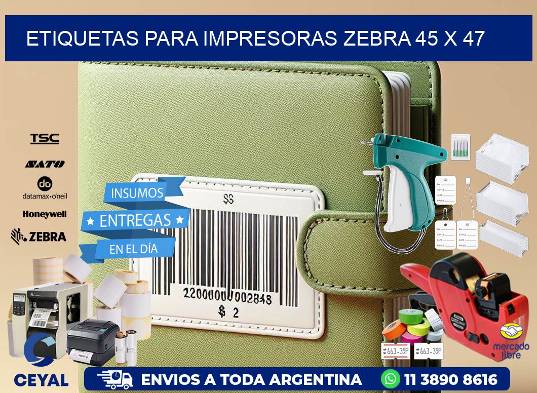 etiquetas para impresoras zebra 45 x 47