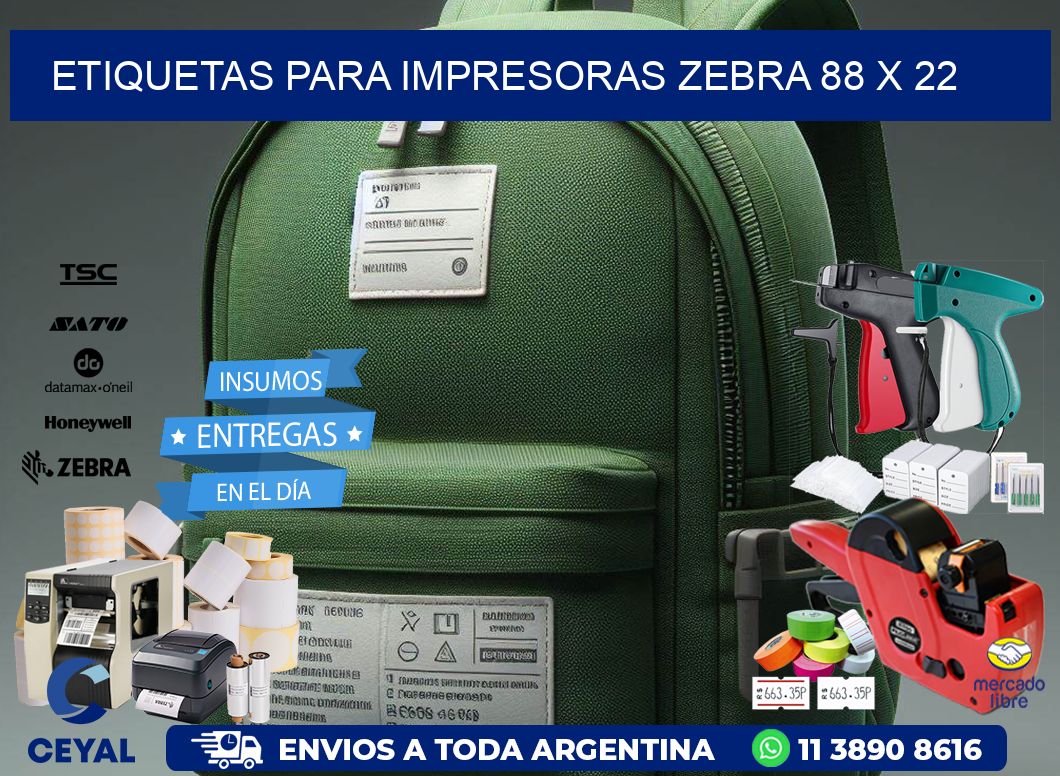 etiquetas para impresoras zebra 88 x 22