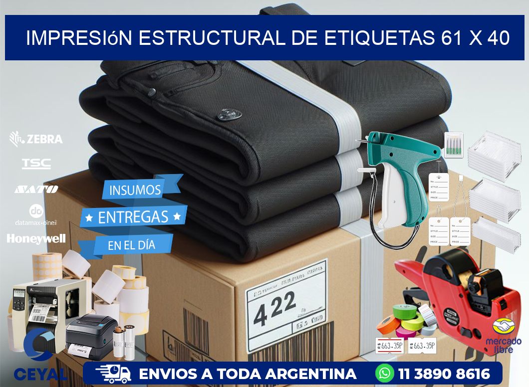 impresión estructural de etiquetas 61 x 40