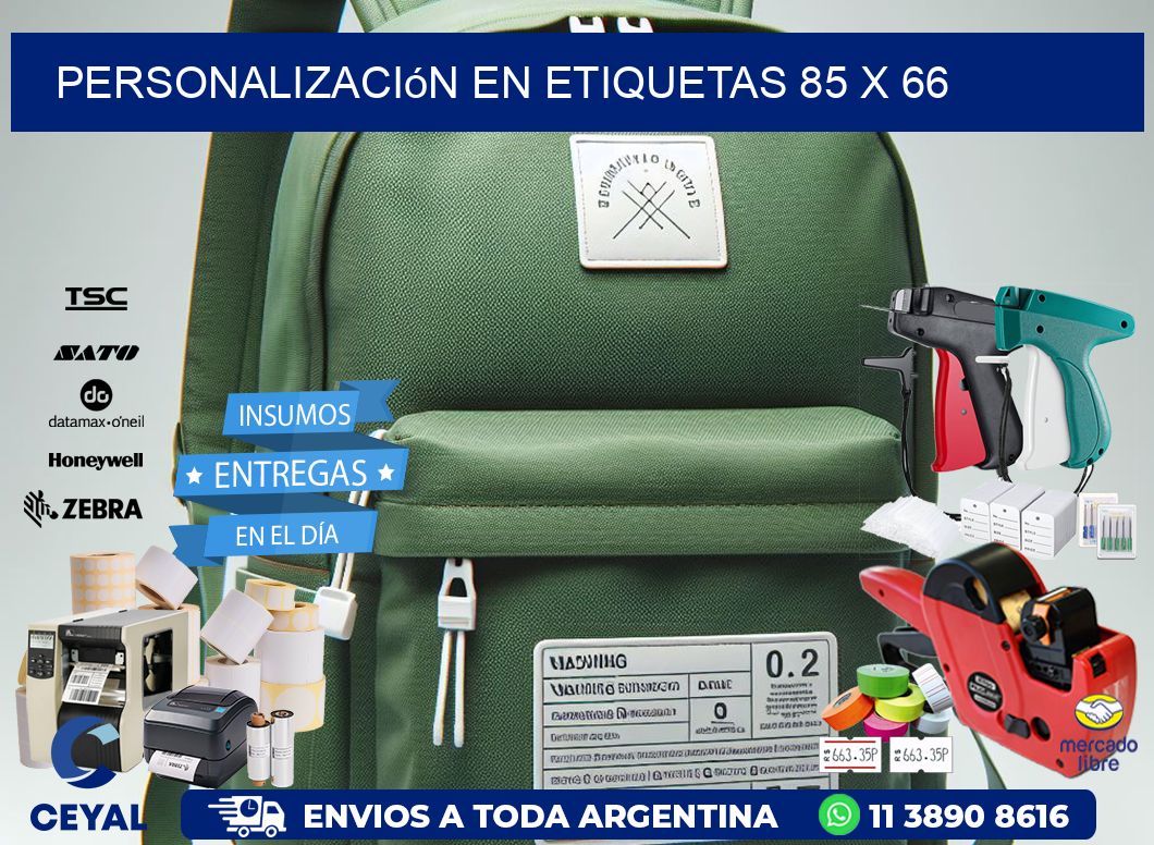personalización en etiquetas 85 x 66