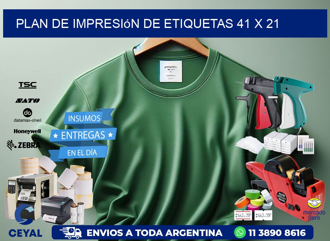plan de impresión de etiquetas 41 x 21