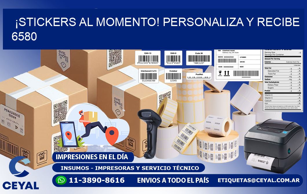 ¡Stickers al Momento! Personaliza y Recibe 6580