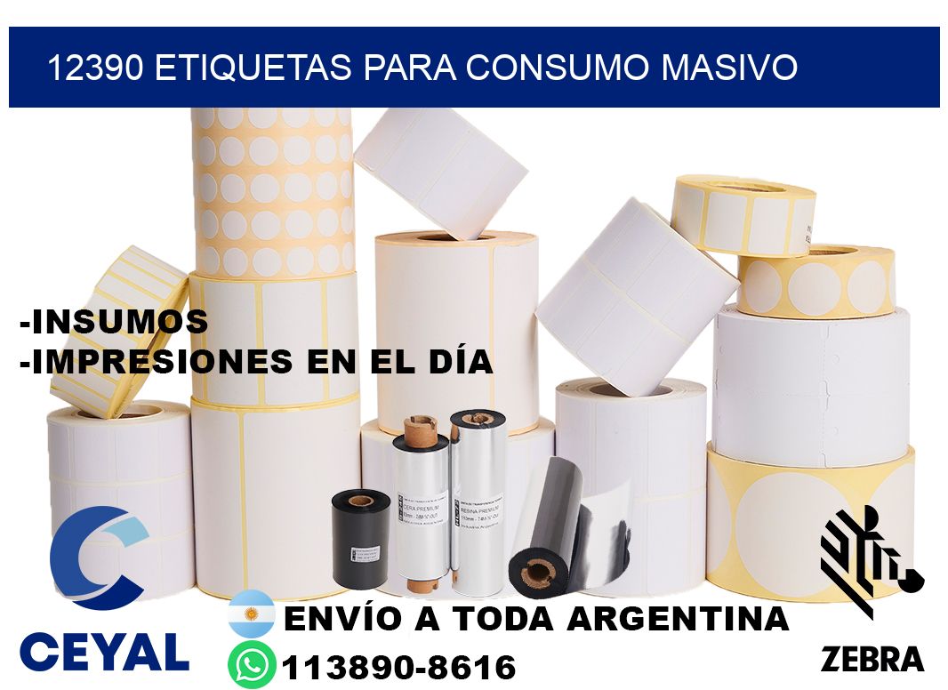 12390 Etiquetas para consumo masivo