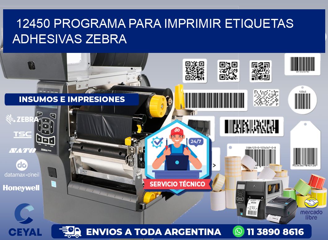 12450 Programa para imprimir etiquetas adhesivas zebra