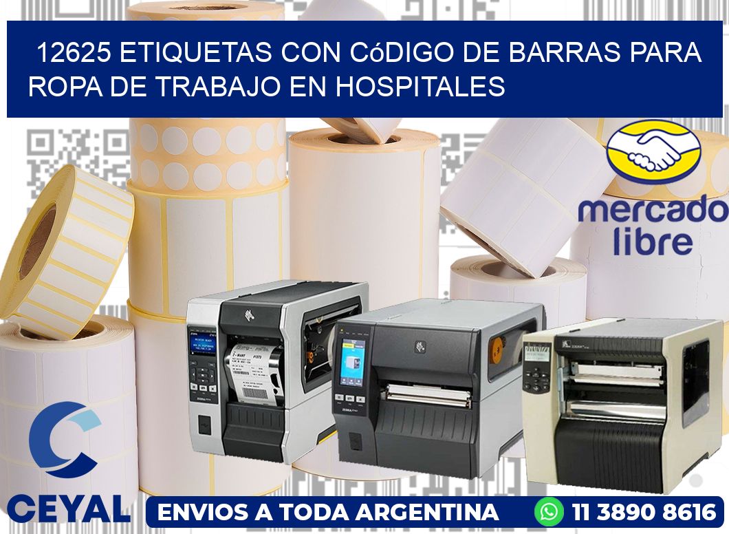 12625 Etiquetas con código de barras para ropa de trabajo en hospitales