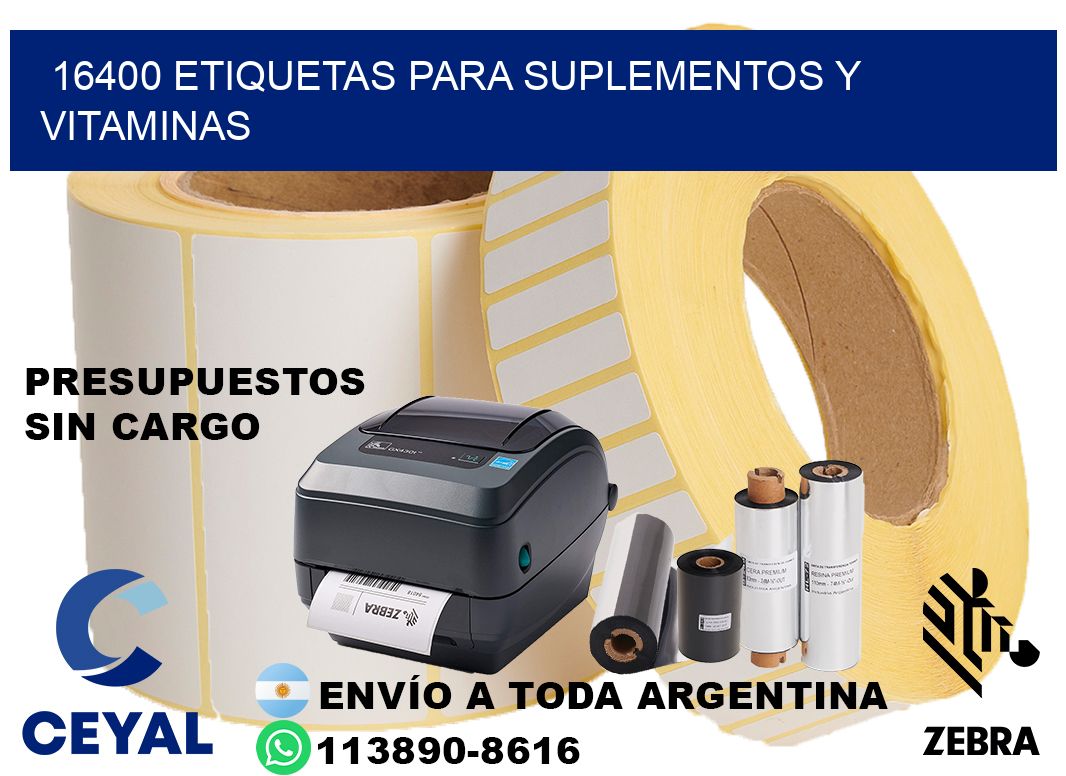 16400 Etiquetas para suplementos y vitaminas
