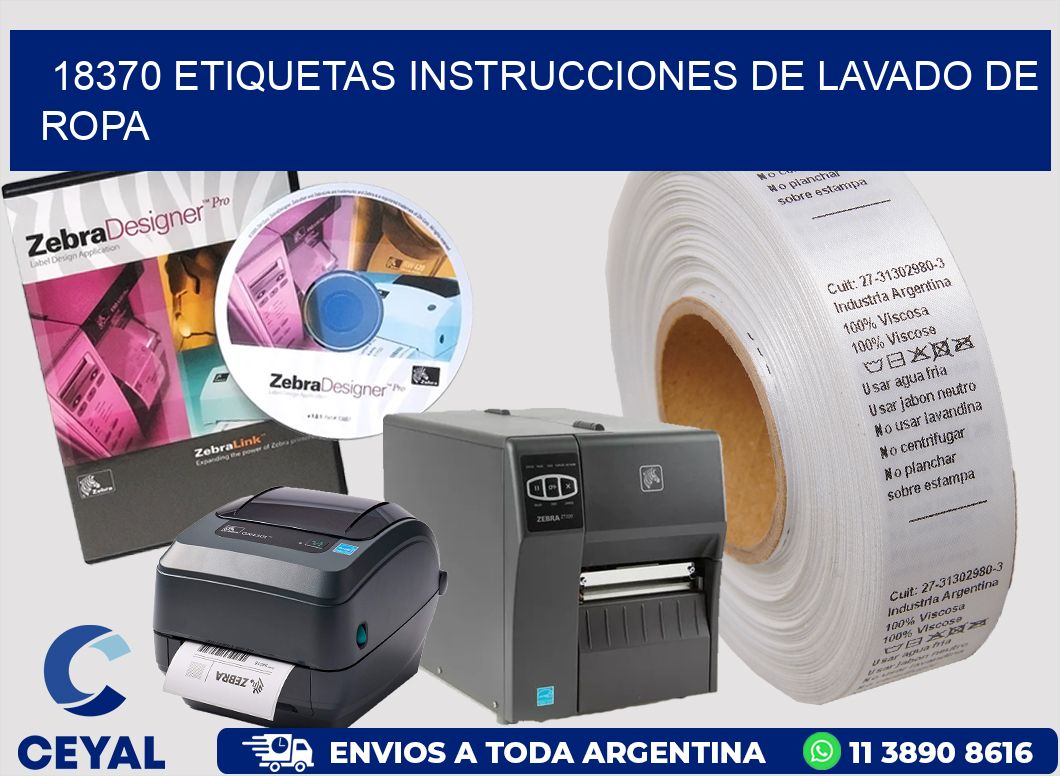 18370 etiquetas instrucciones de lavado de ropa
