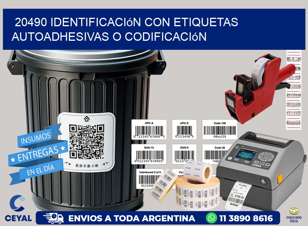 20490 identificación con etiquetas autoadhesivas o codificación