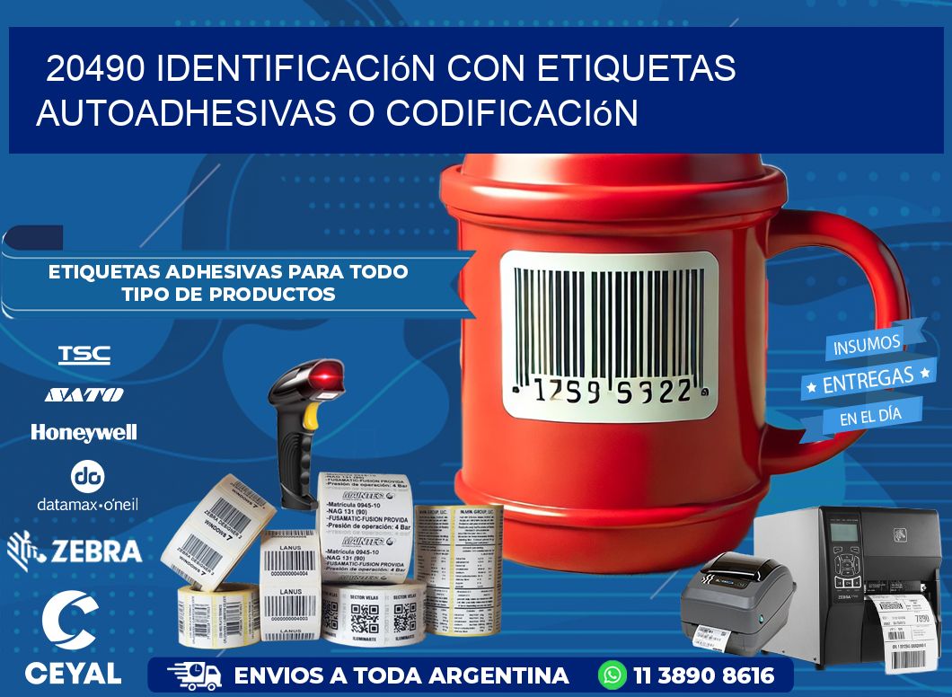 20490 identificación con etiquetas autoadhesivas o codificación