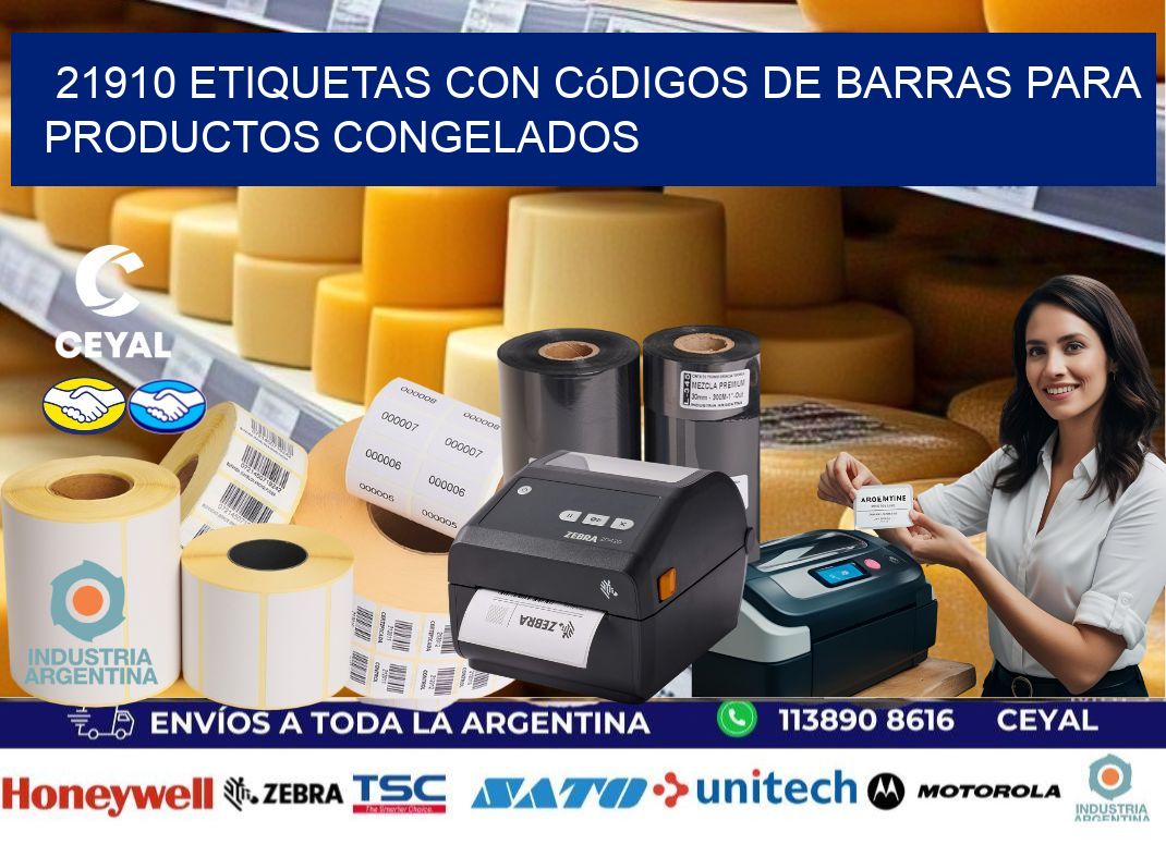 21910 Etiquetas con códigos de barras para productos congelados