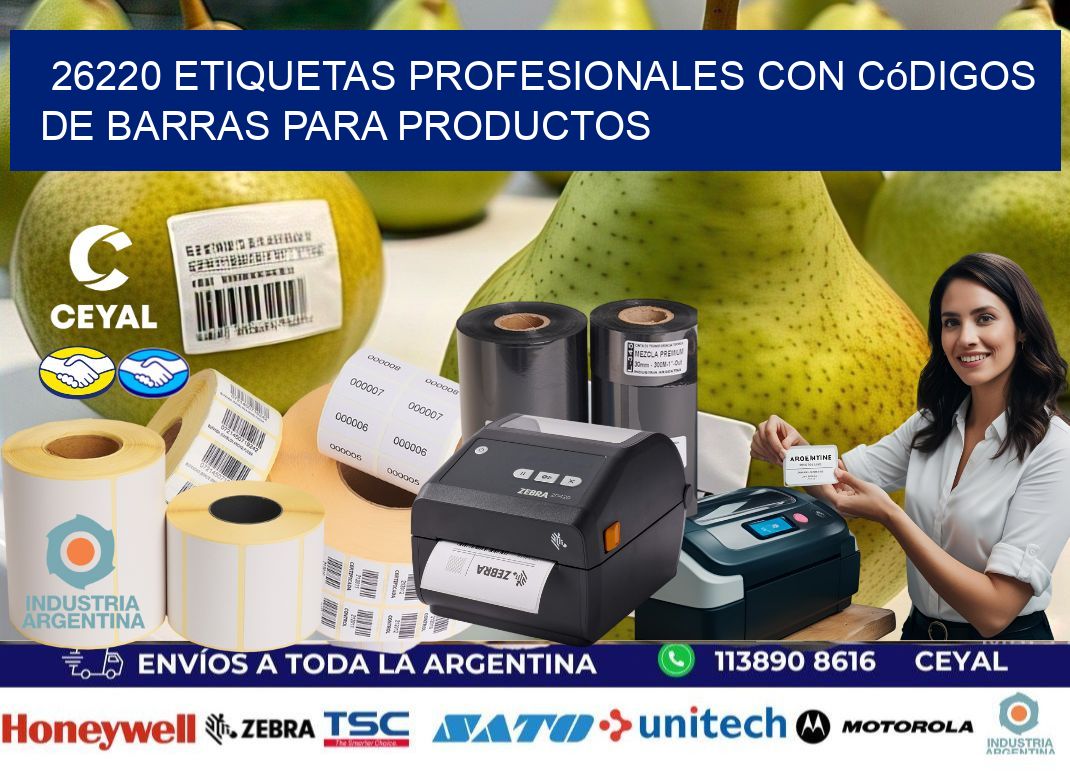 26220 Etiquetas profesionales con códigos de barras para productos