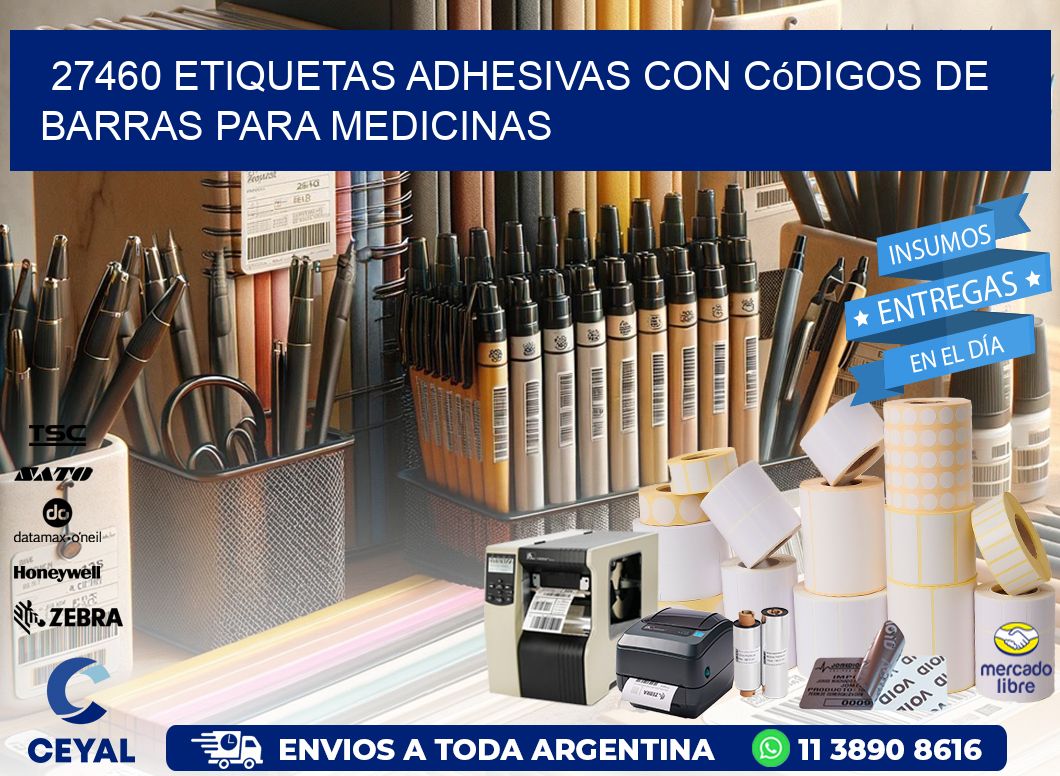 27460 etiquetas adhesivas con códigos de barras para medicinas
