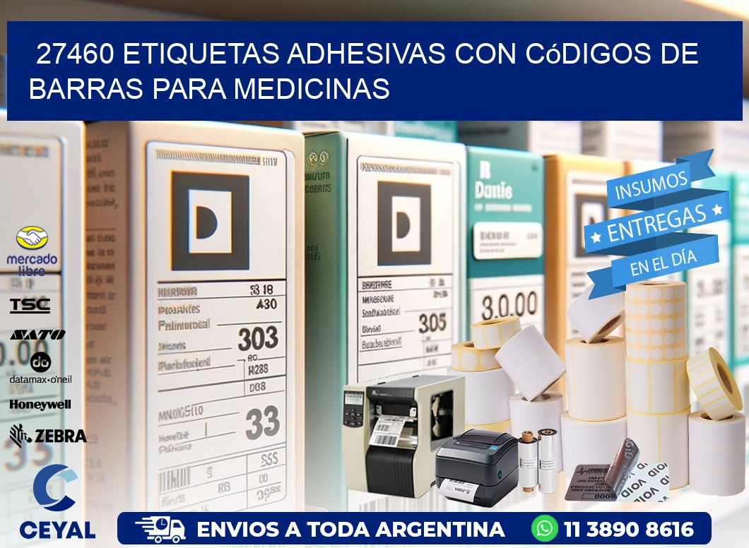 27460 etiquetas adhesivas con códigos de barras para medicinas
