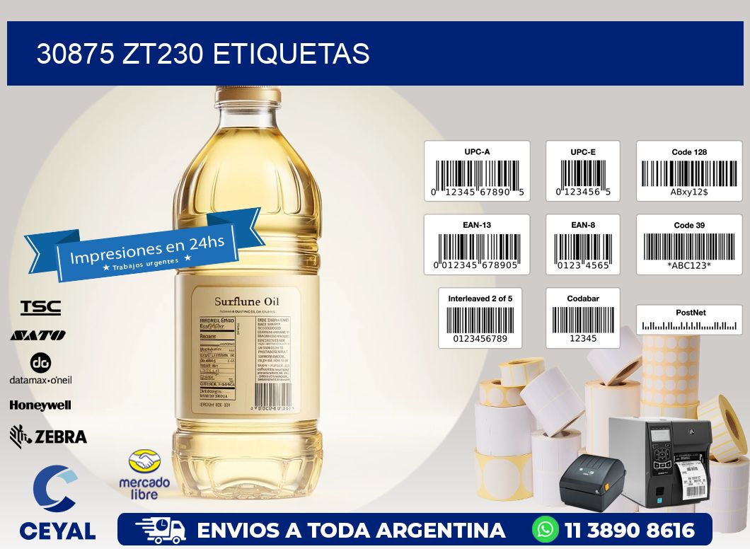 30875 ZT230 etiquetas