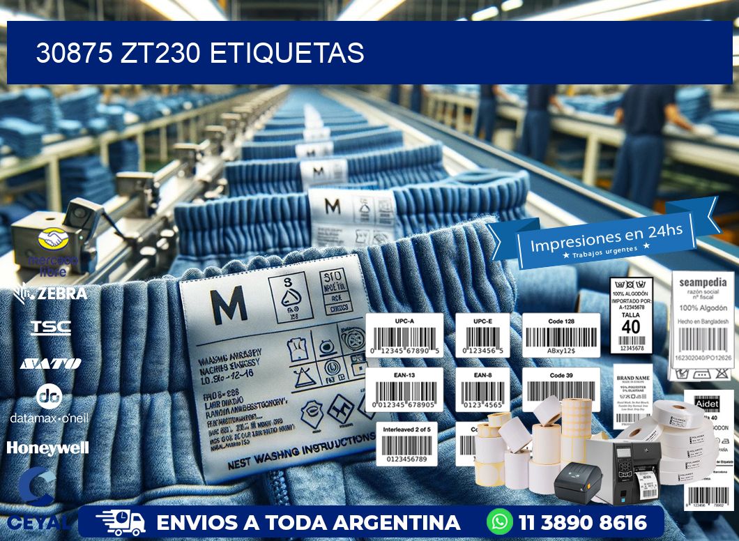 30875 ZT230 etiquetas