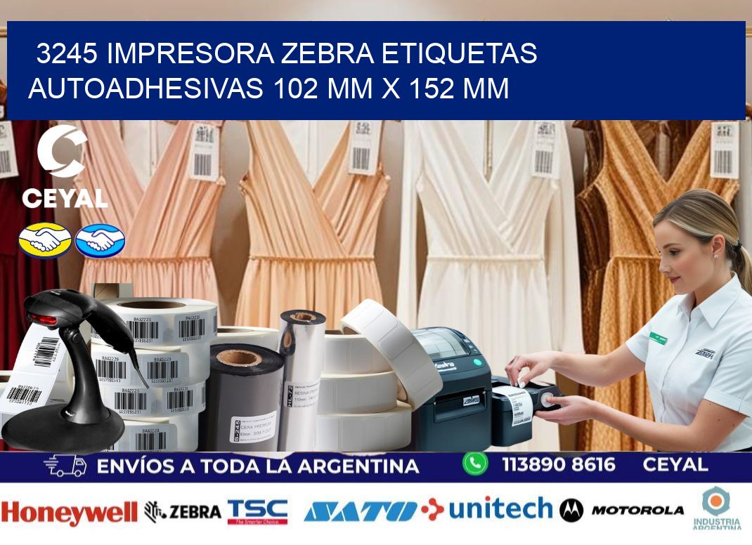 3245 impresora zebra etiquetas autoadhesivas 102 mm x 152 mm