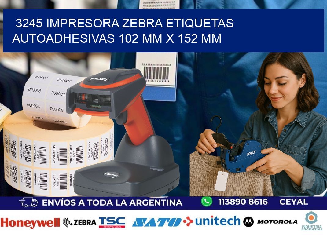 3245 impresora zebra etiquetas autoadhesivas 102 mm x 152 mm