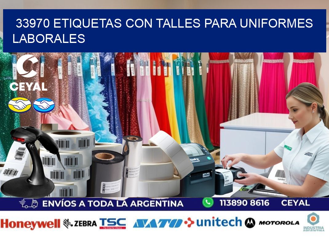 33970 etiquetas con talles para uniformes laborales
