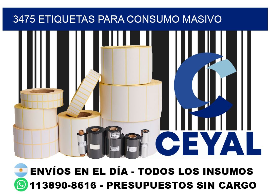 3475 Etiquetas para consumo masivo