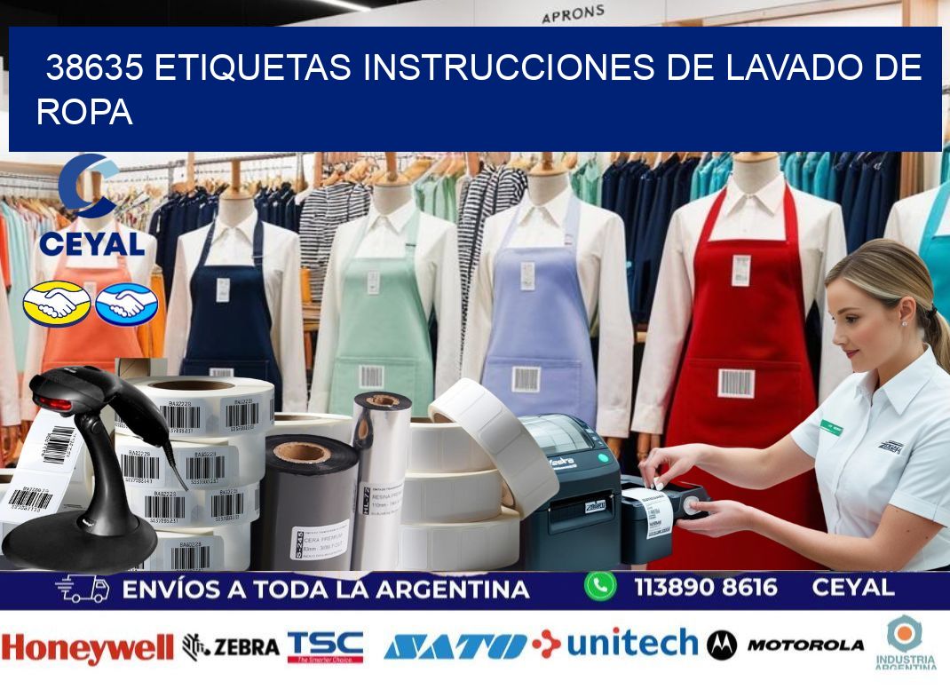 38635 etiquetas instrucciones de lavado de ropa