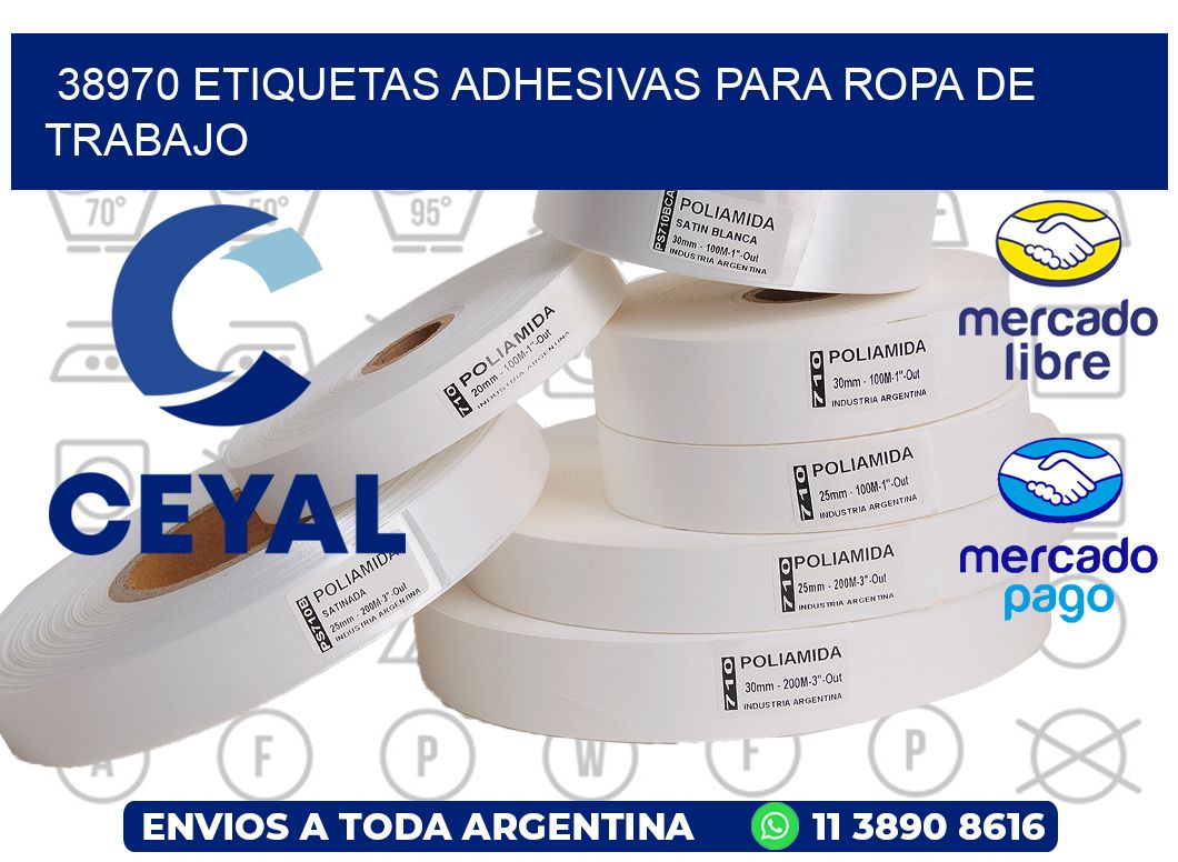 38970 Etiquetas adhesivas para ropa de trabajo