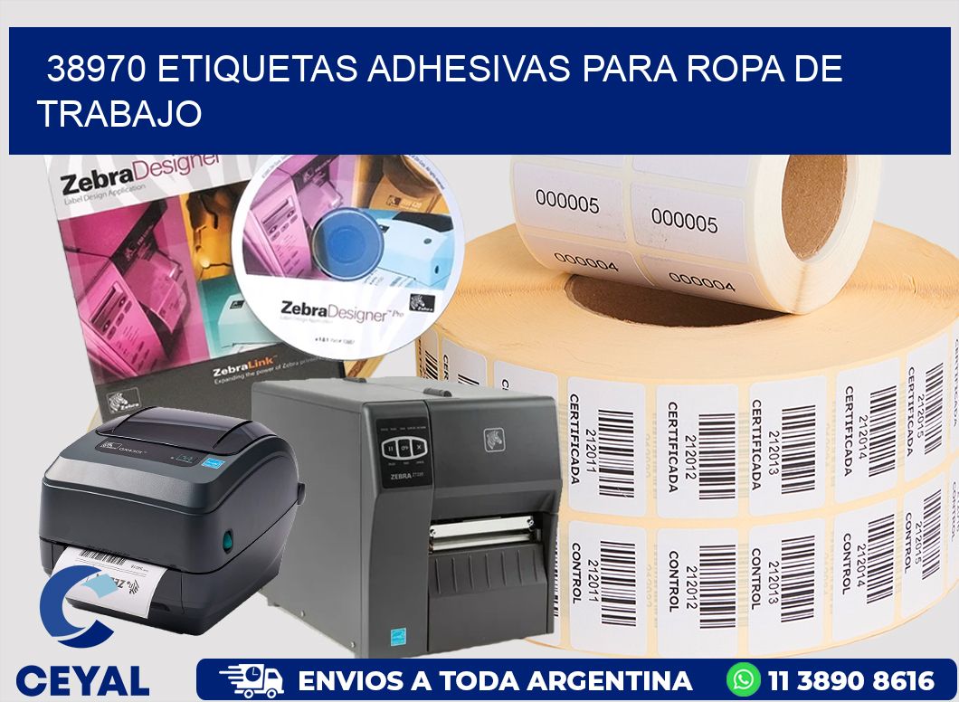 38970 Etiquetas adhesivas para ropa de trabajo
