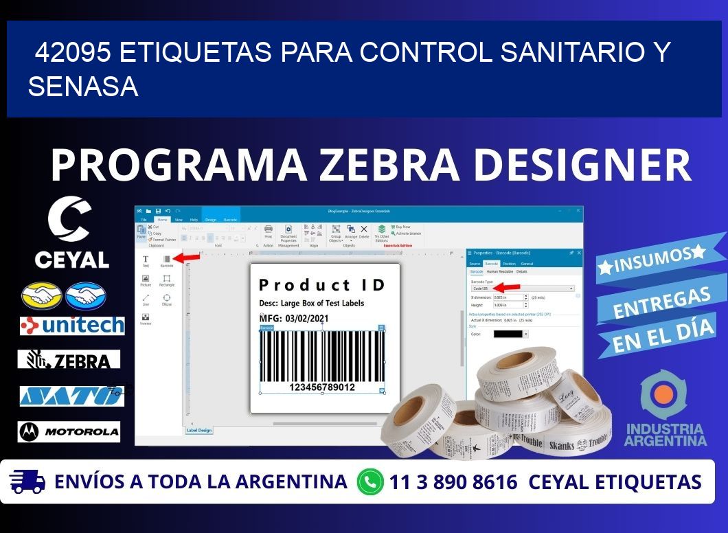 42095 etiquetas para control sanitario y SENASA