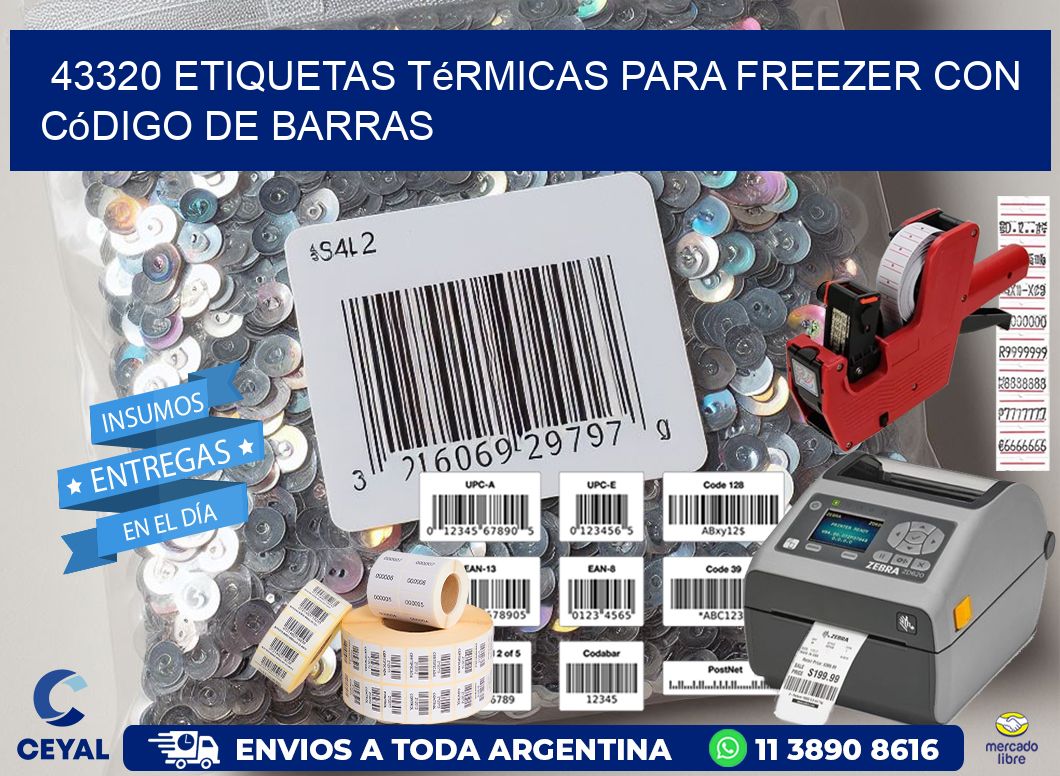 43320 etiquetas térmicas para freezer con código de barras