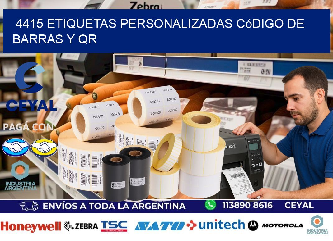 4415 etiquetas personalizadas código de barras y QR