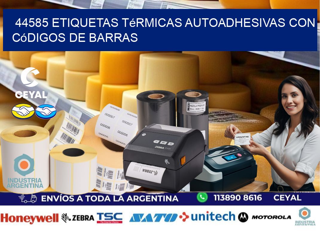 44585 Etiquetas térmicas autoadhesivas con códigos de barras