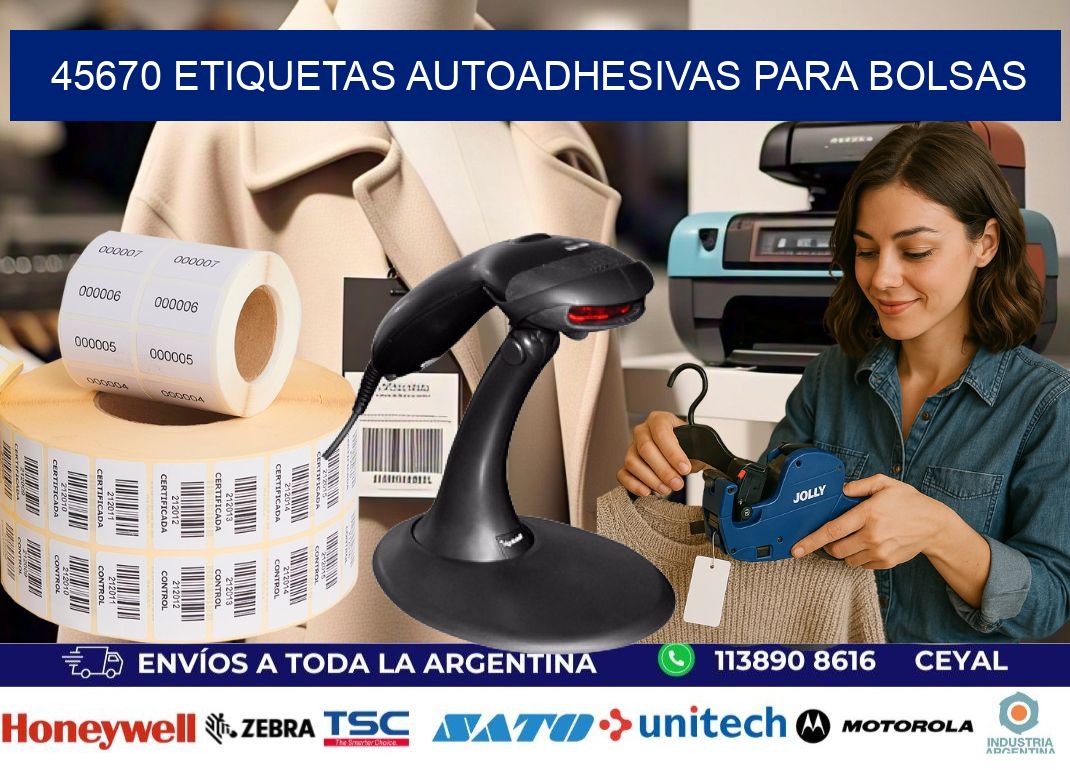 45670 etiquetas autoadhesivas para bolsas