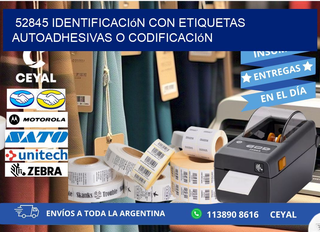52845 identificación con etiquetas autoadhesivas o codificación