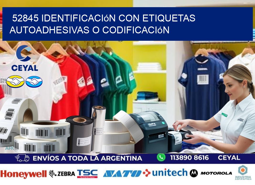 52845 identificación con etiquetas autoadhesivas o codificación