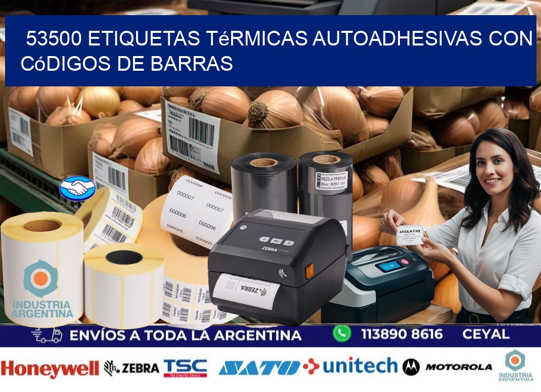 53500 Etiquetas térmicas autoadhesivas con códigos de barras