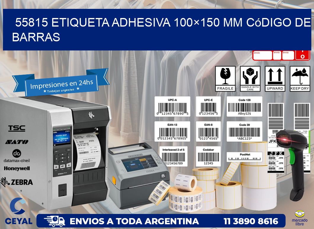 55815 etiqueta adhesiva 100×150 mm código de barras