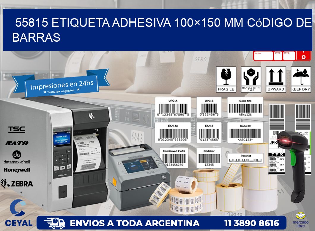 55815 etiqueta adhesiva 100×150 mm código de barras