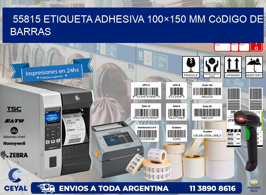 55815 etiqueta adhesiva 100×150 mm código de barras