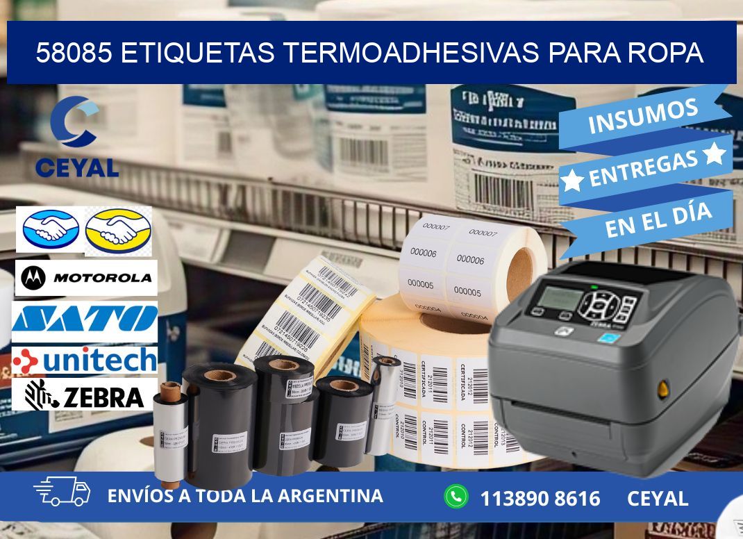 58085 Etiquetas termoadhesivas para ropa