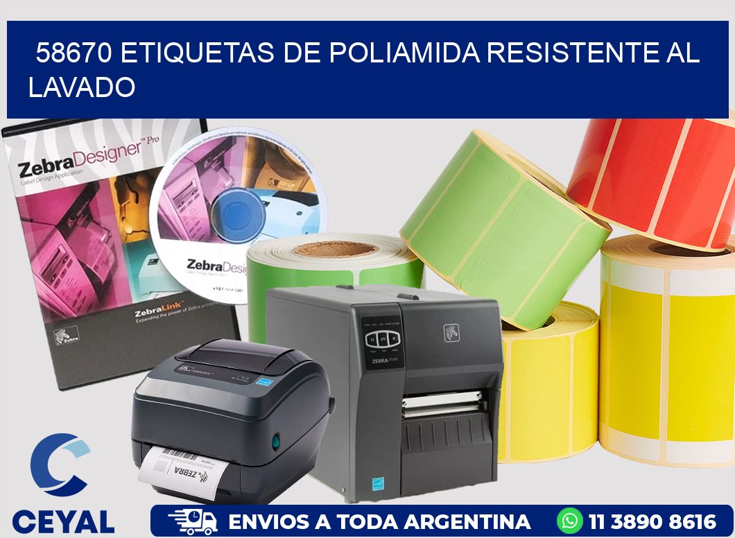 58670 Etiquetas de poliamida resistente al lavado