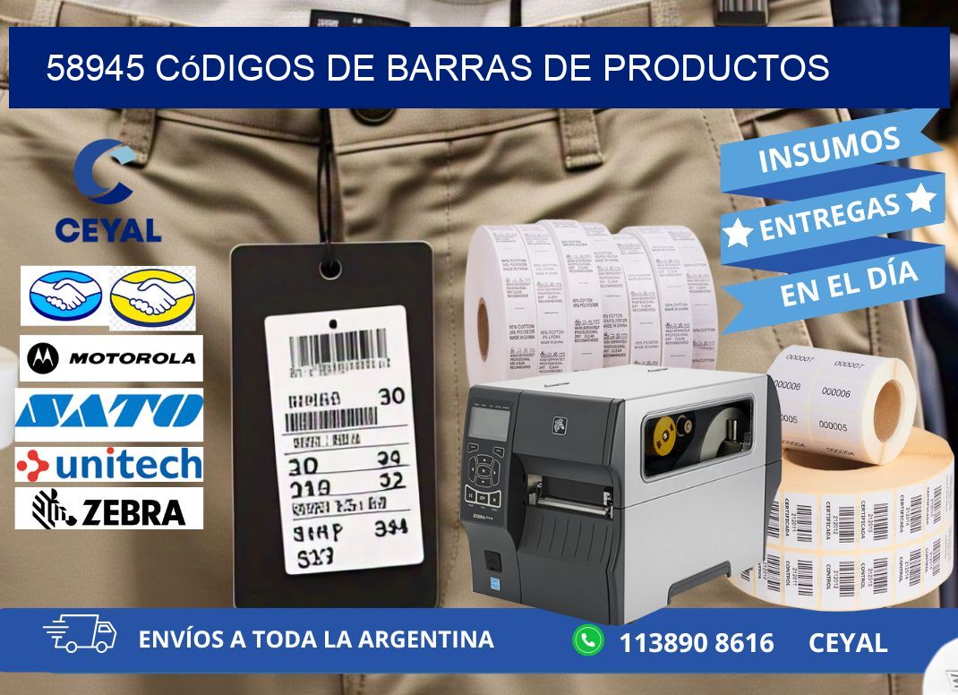 58945 Códigos de barras de productos