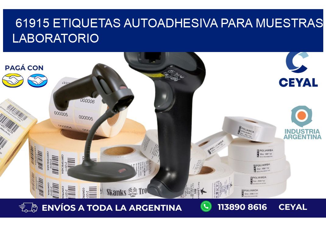 61915 etiquetas autoadhesiva para muestras laboratorio
