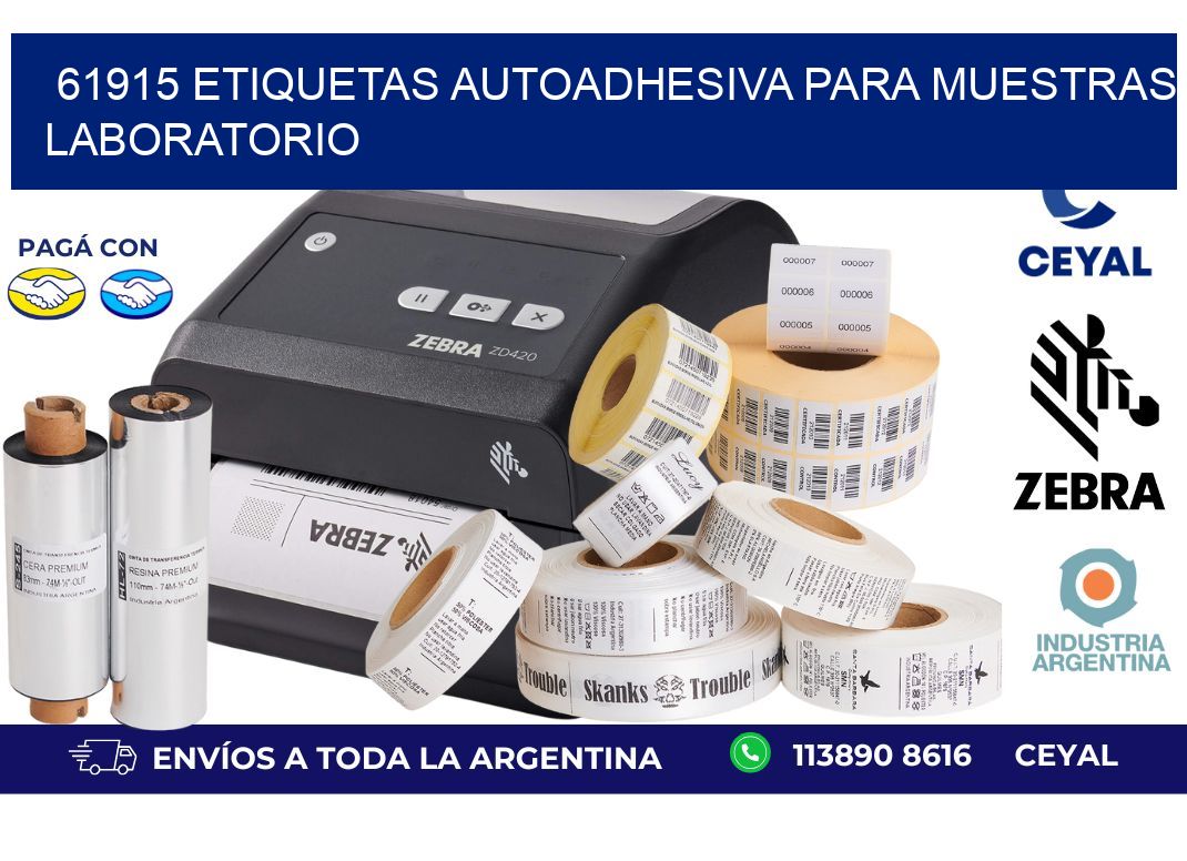 61915 etiquetas autoadhesiva para muestras laboratorio