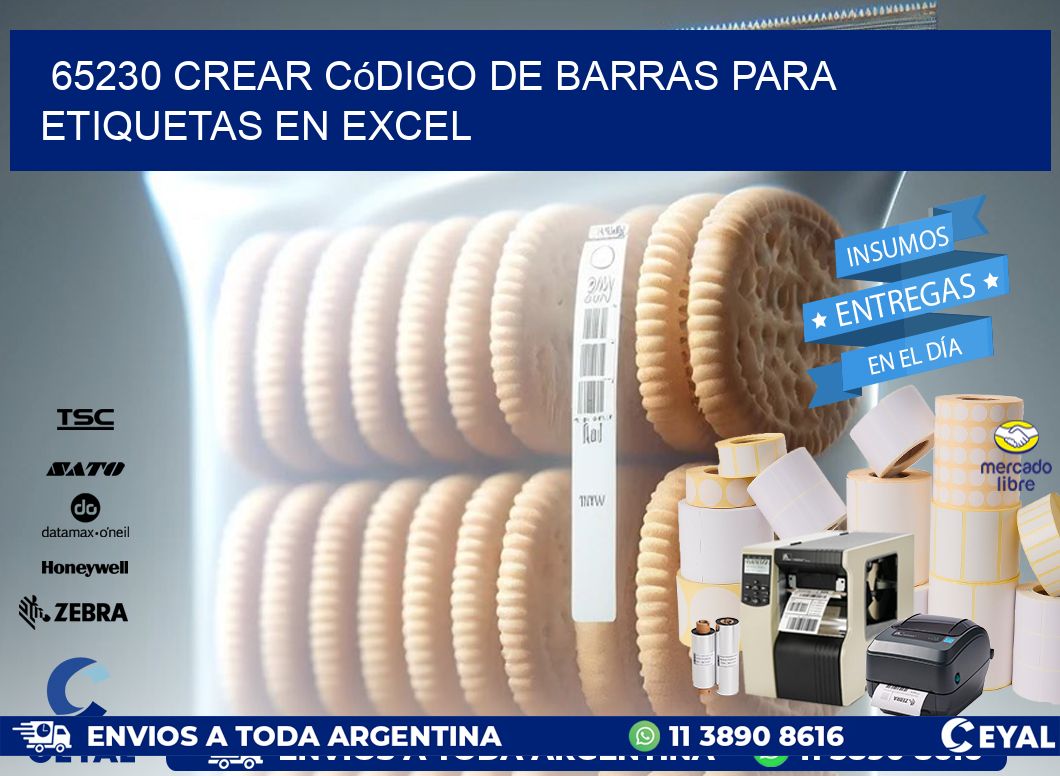 65230 Crear código de barras para etiquetas en Excel