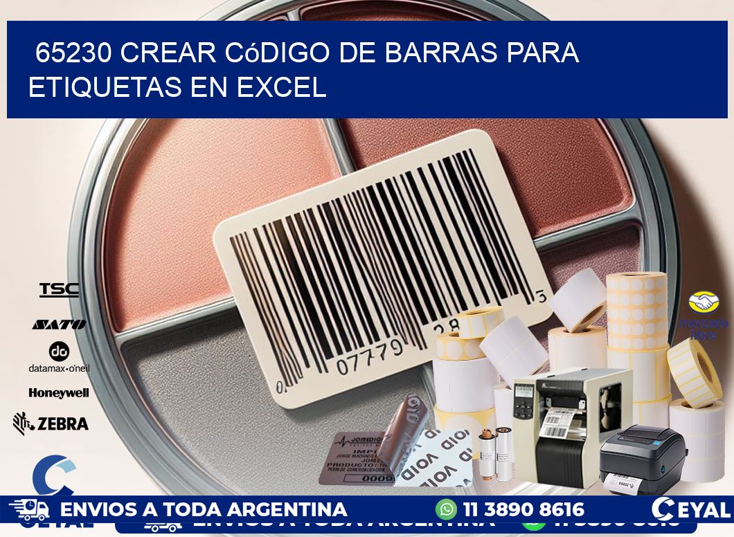 65230 Crear código de barras para etiquetas en Excel