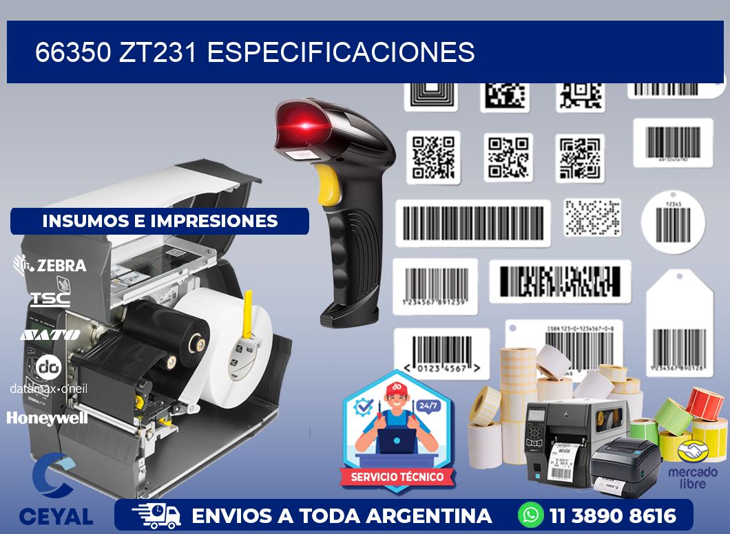 66350 ZT231 especificaciones