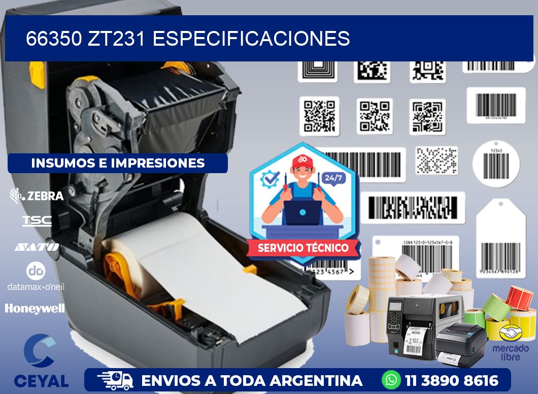 66350 ZT231 especificaciones